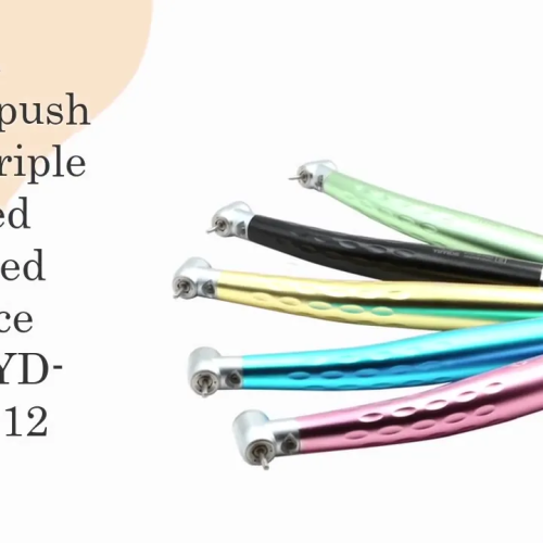 YAYIDA Dental colorido pulsador triple spray Led pieza de mano de alta velocidad con sistema de cabeza limpia. AYD-TLCM4-12