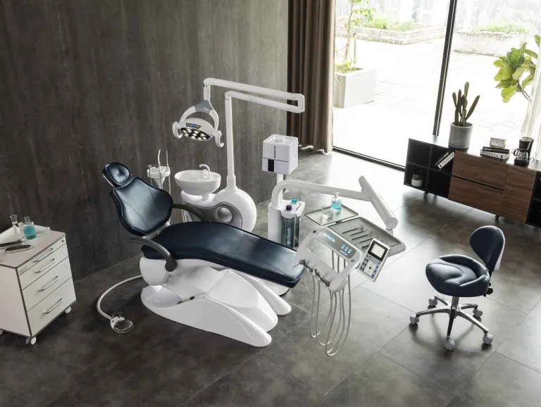 Equipo de silla dental YAYIDA Unidad de silla dental de desinfección de estructura estable tipo piso de lujo con sensor de luz LED