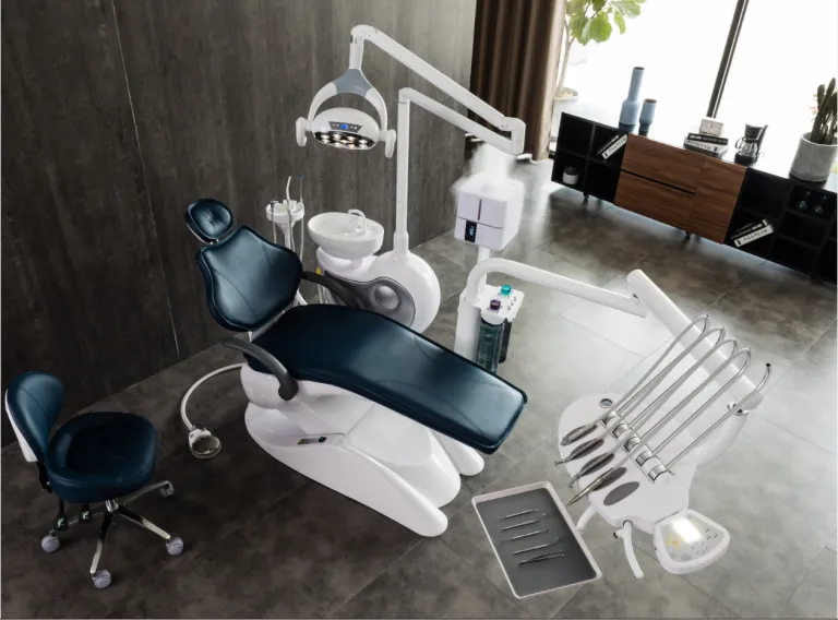 Equipo de silla dental YAYIDA Unidad de silla dental de desinfección de estructura estable tipo piso de lujo con sensor de luz LED